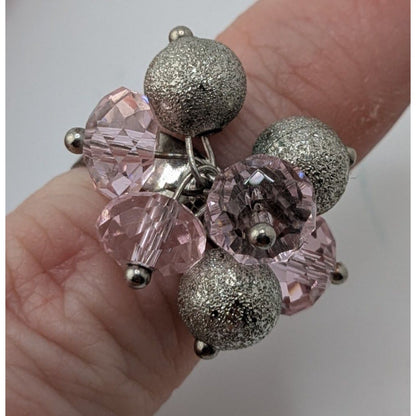 Coquette Beaded Cluster Ring Adjustable Size 5 3/4