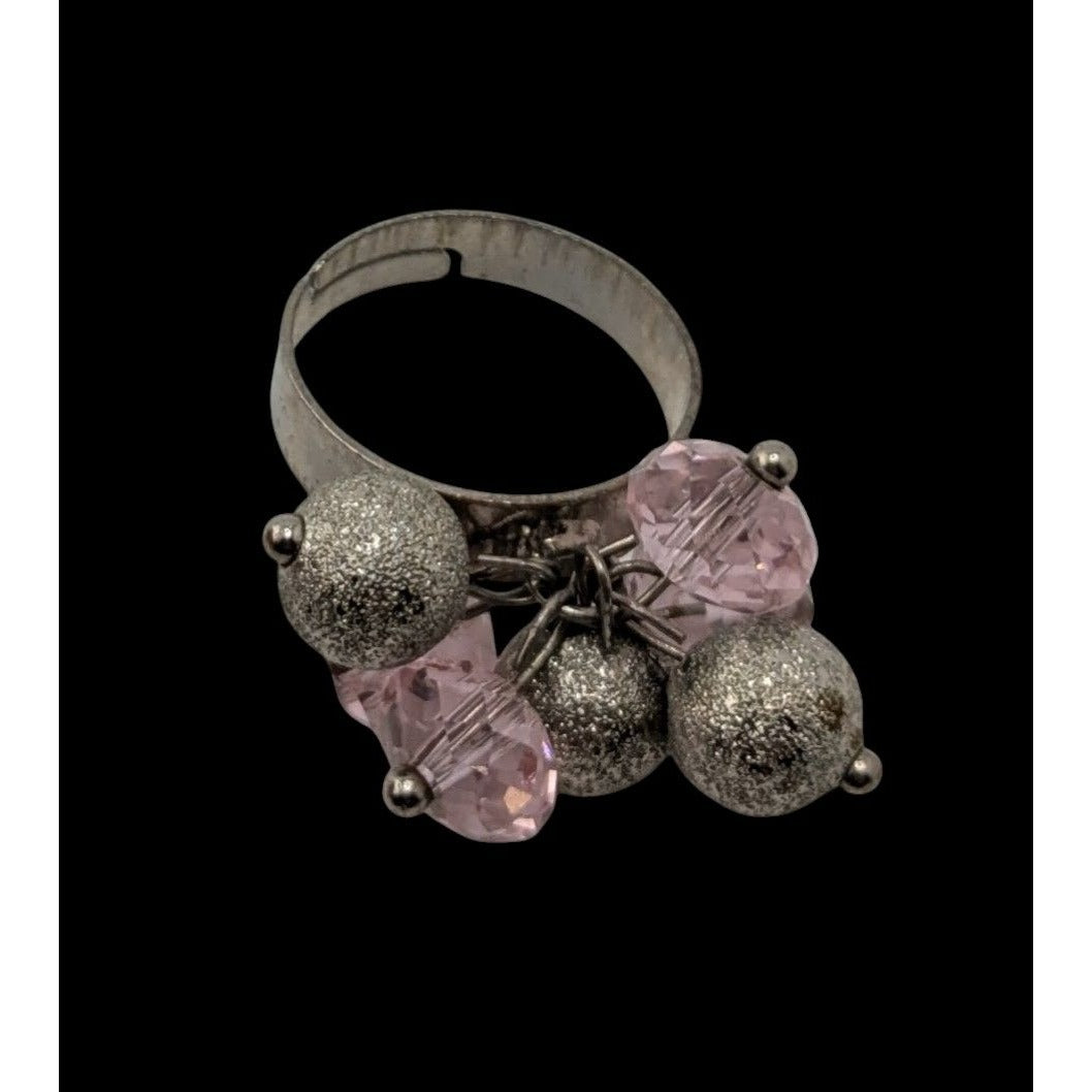 Coquette Beaded Cluster Ring Adjustable Size 5 3/4