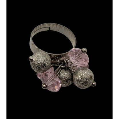 Coquette Beaded Cluster Ring Adjustable Size 5 3/4