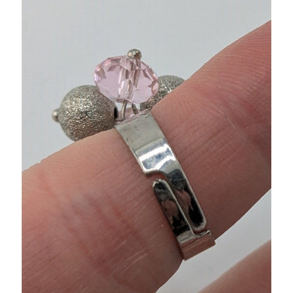 Coquette Beaded Cluster Ring Adjustable Size 5 3/4