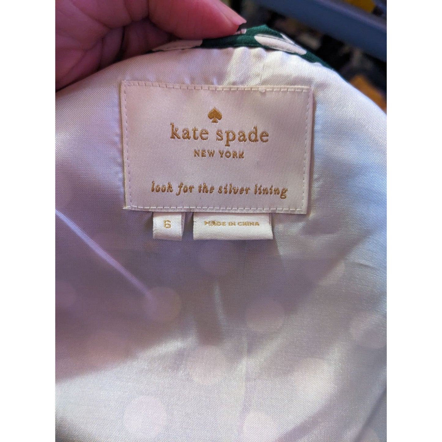 Kate Spade Daniella Silk Green And White Polka Dot Wrap Dress Size 6