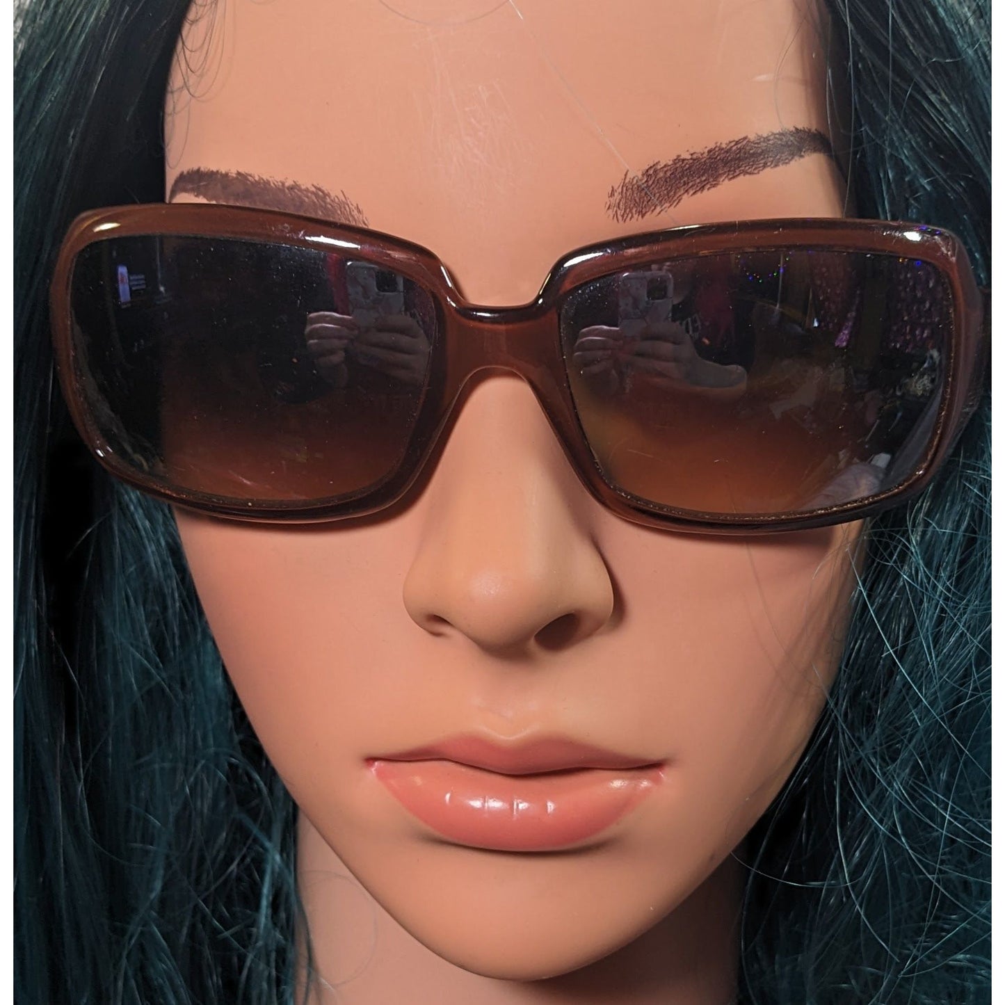 Vintage Revlon Brown Sunglasses With Art Nouveau Accents