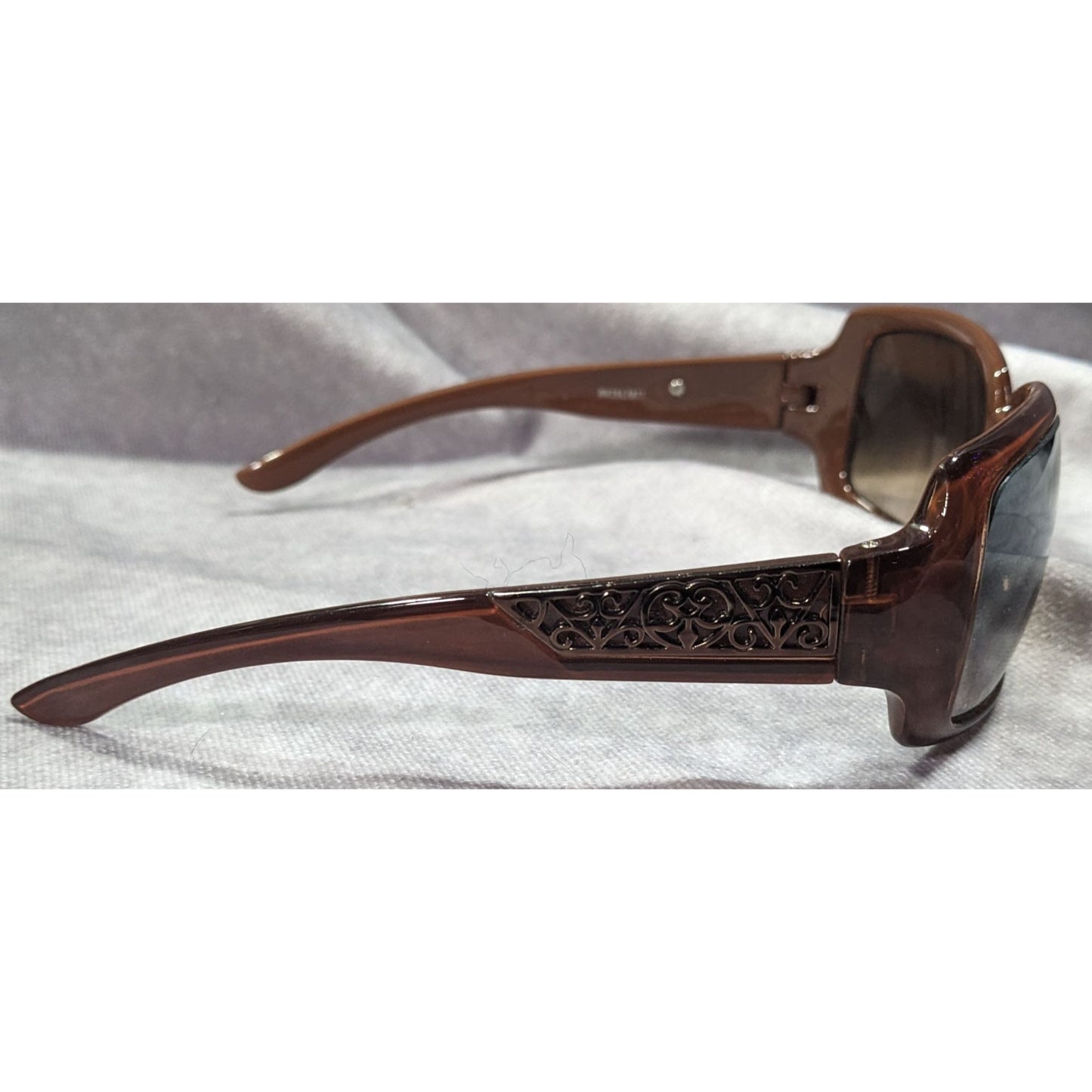 Vintage Revlon Brown Sunglasses With Art Nouveau Accents