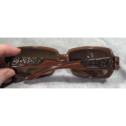 Vintage Revlon Brown Sunglasses With Art Nouveau Accents