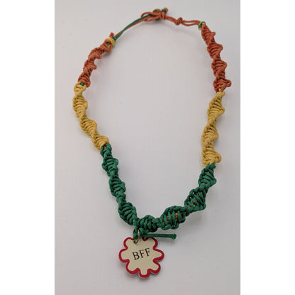 Handmade BFF Multicolor Macrame Necklace With Flower Charm