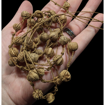 Rustic Natural Seed And Twine Tan Beaded Multilayer Necklace