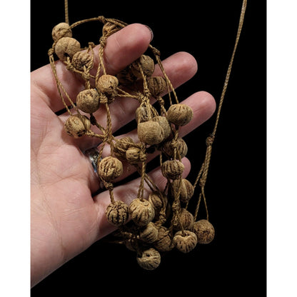 Rustic Natural Seed And Twine Tan Beaded Multilayer Necklace