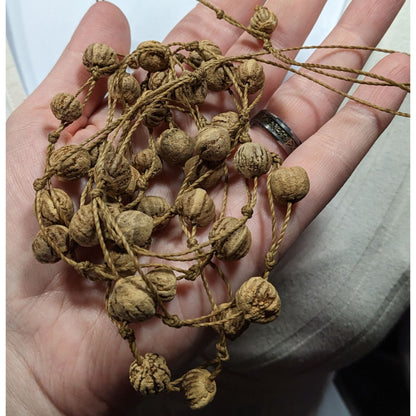 Rustic Natural Seed And Twine Tan Beaded Multilayer Necklace