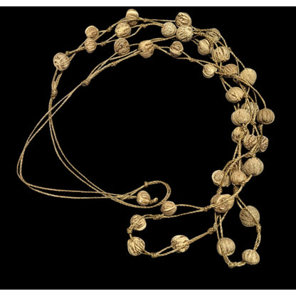 Rustic Natural Seed And Twine Tan Beaded Multilayer Necklace