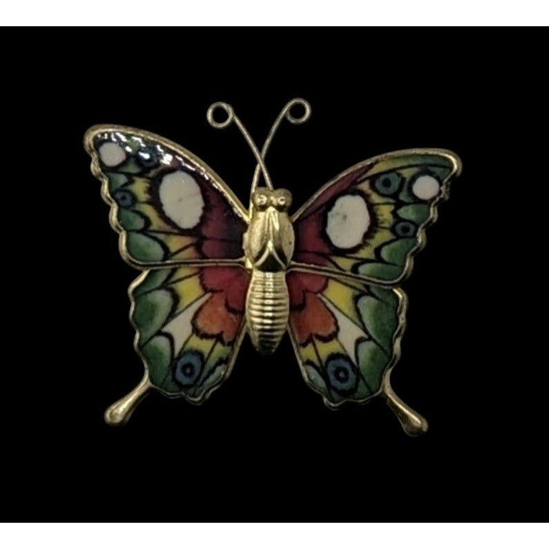 Vintage Rainbow Butterfly Brooch
