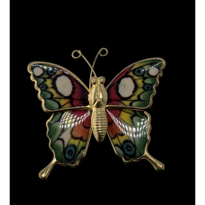 Vintage Rainbow Butterfly Brooch