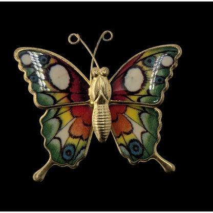 Vintage Rainbow Butterfly Brooch