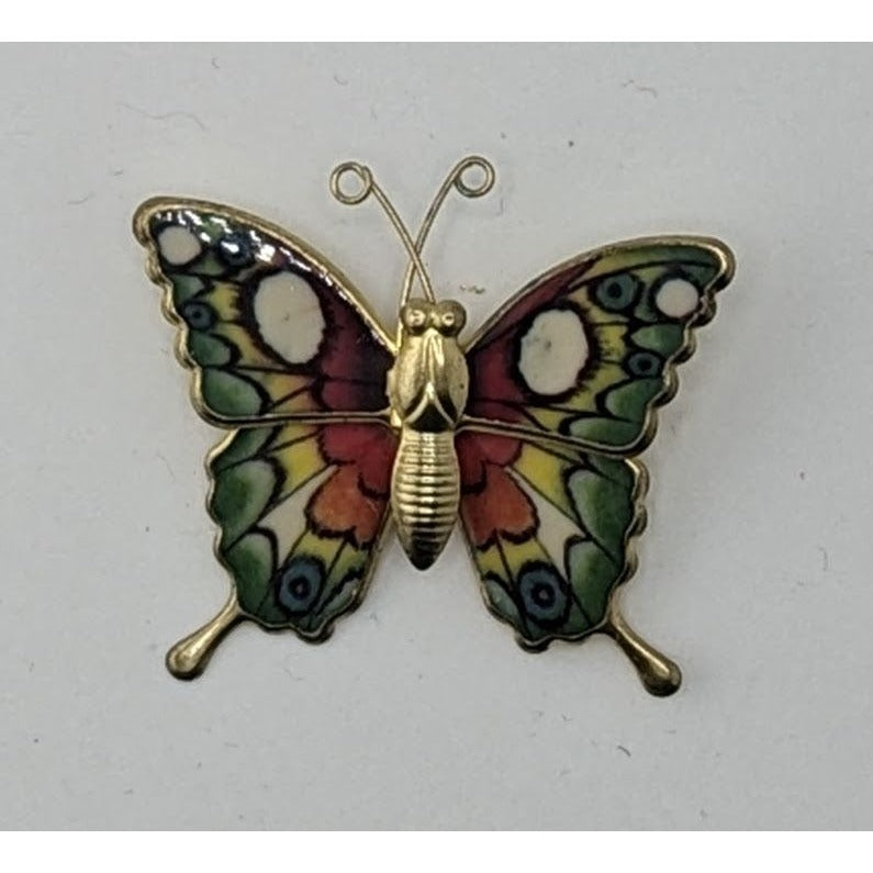 Vintage Rainbow Butterfly Brooch