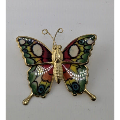 Vintage Rainbow Butterfly Brooch