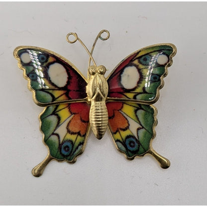 Vintage Rainbow Butterfly Brooch