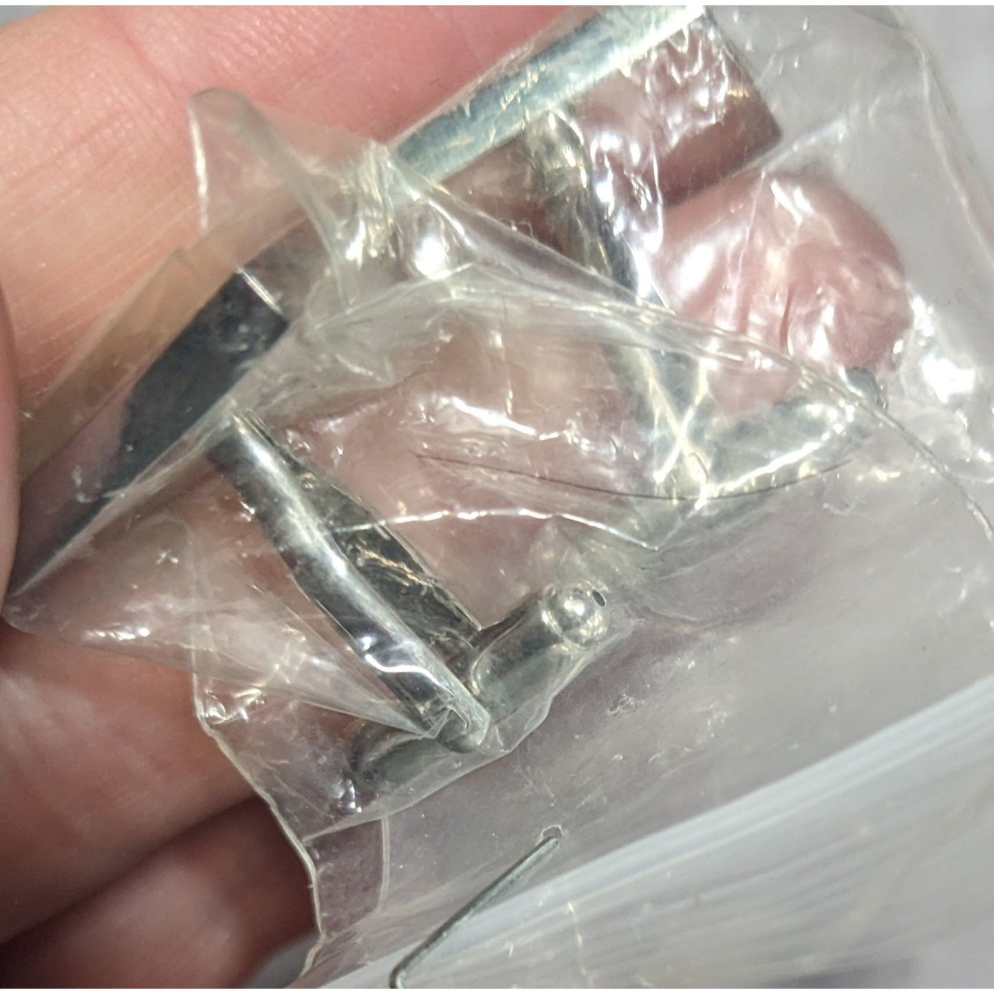 Vintage Green Floral Silver Tone Cuff Links