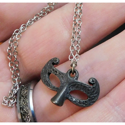 Dainty Masquerade Mask Pendant Necklace