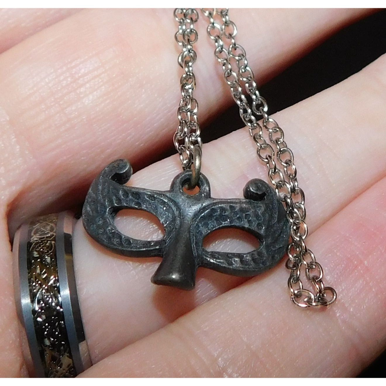 Dainty Masquerade Mask Pendant Necklace