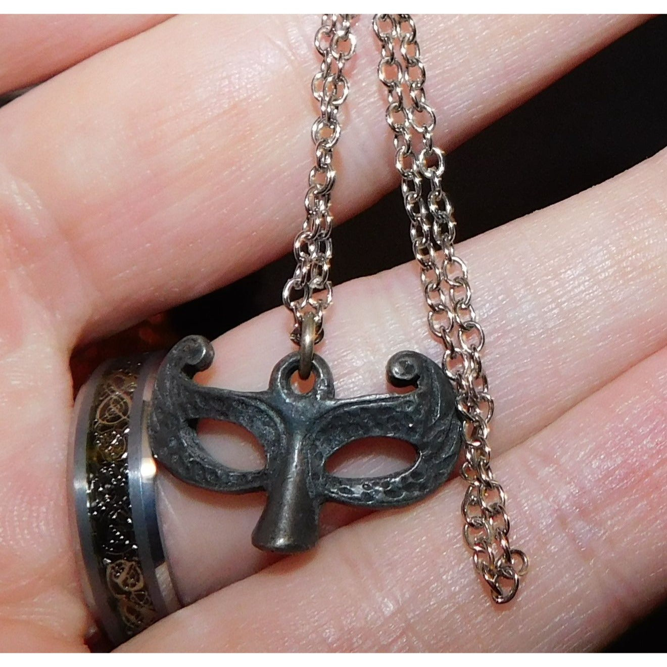 Dainty Masquerade Mask Pendant Necklace