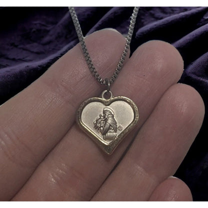 Saint Anthony Heart Shaped Pendant Necklace