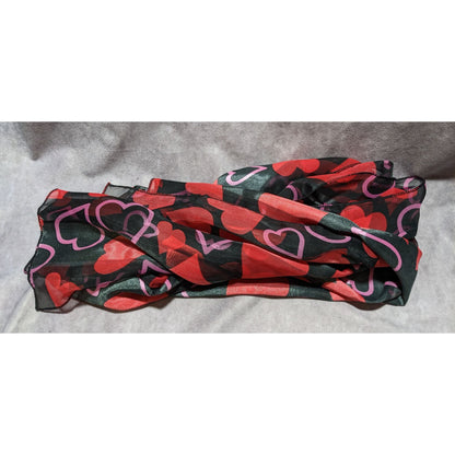 Red And Black Heart Scarf