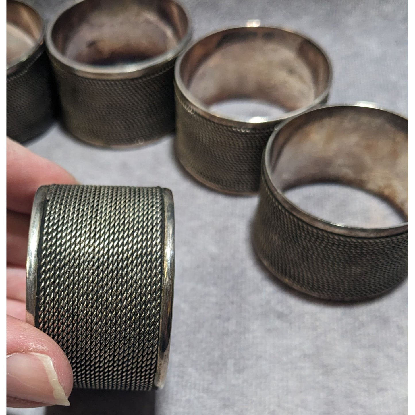 Silver Rope Napkin Rings (6)