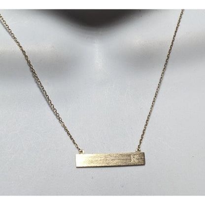 Gold Bar Necklace With Initial K