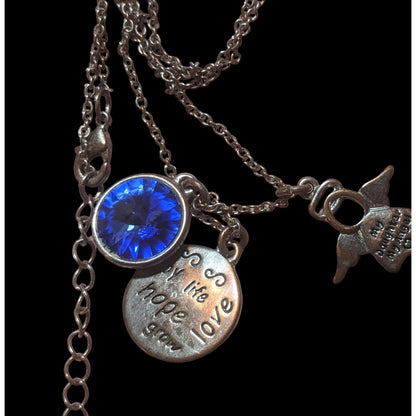 My Daughter My Angel Blue Charm Necklace