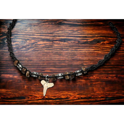 Beaded Baby Shark Tooth Necklace