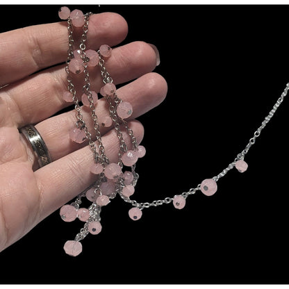 Charming Charlie Pink And Silver Necklace