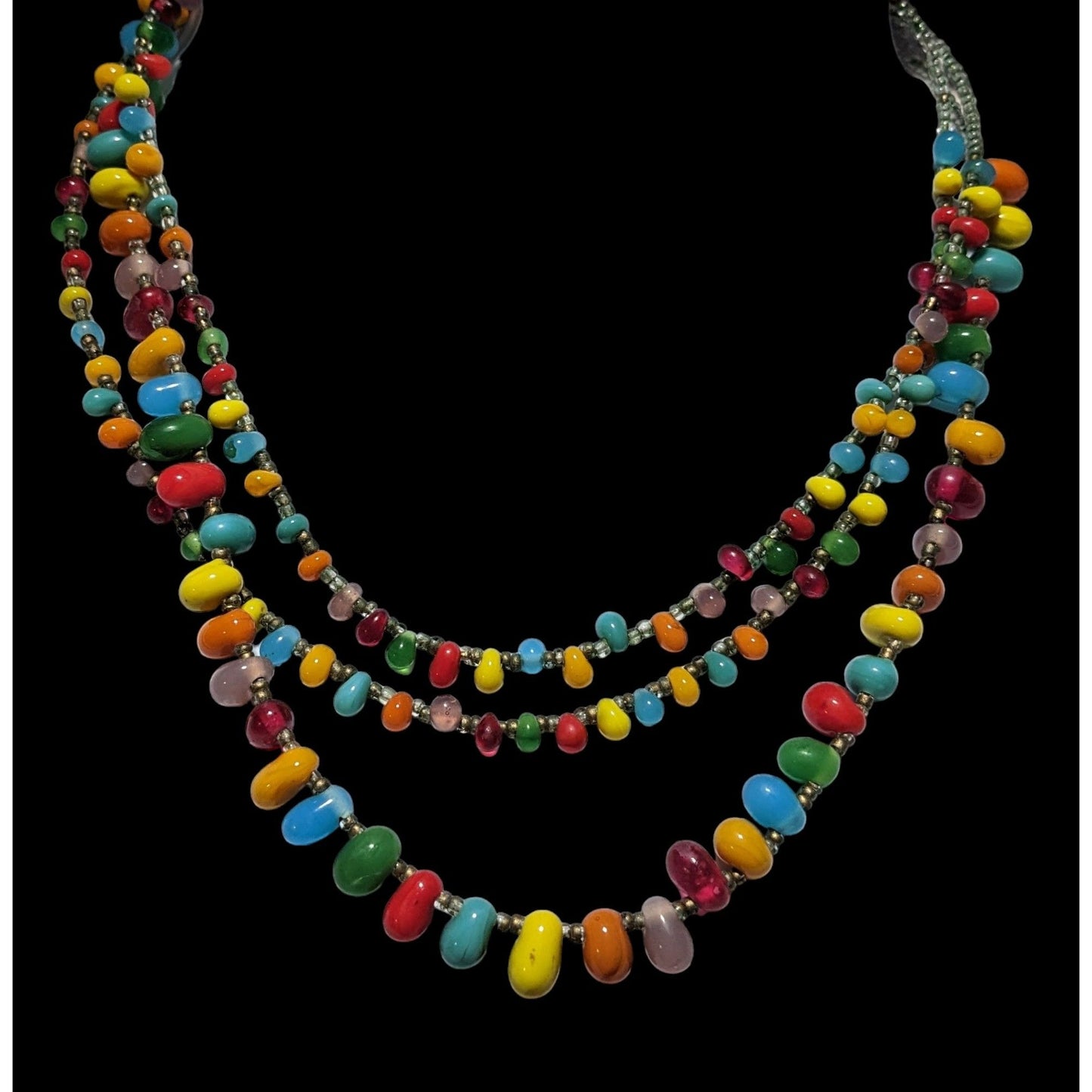 Rainbow Glass Candy Necklace