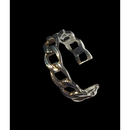 Silver Tone Chain Link Shaped Fashion Ring Size 8 1/2