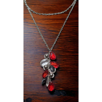 Gothic Vampire Gem Cluster Necklace