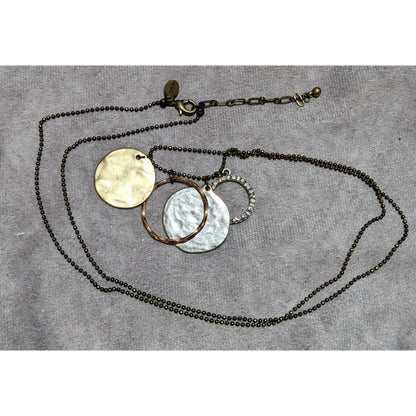 AEO Metallic Hammered Disc Necklace