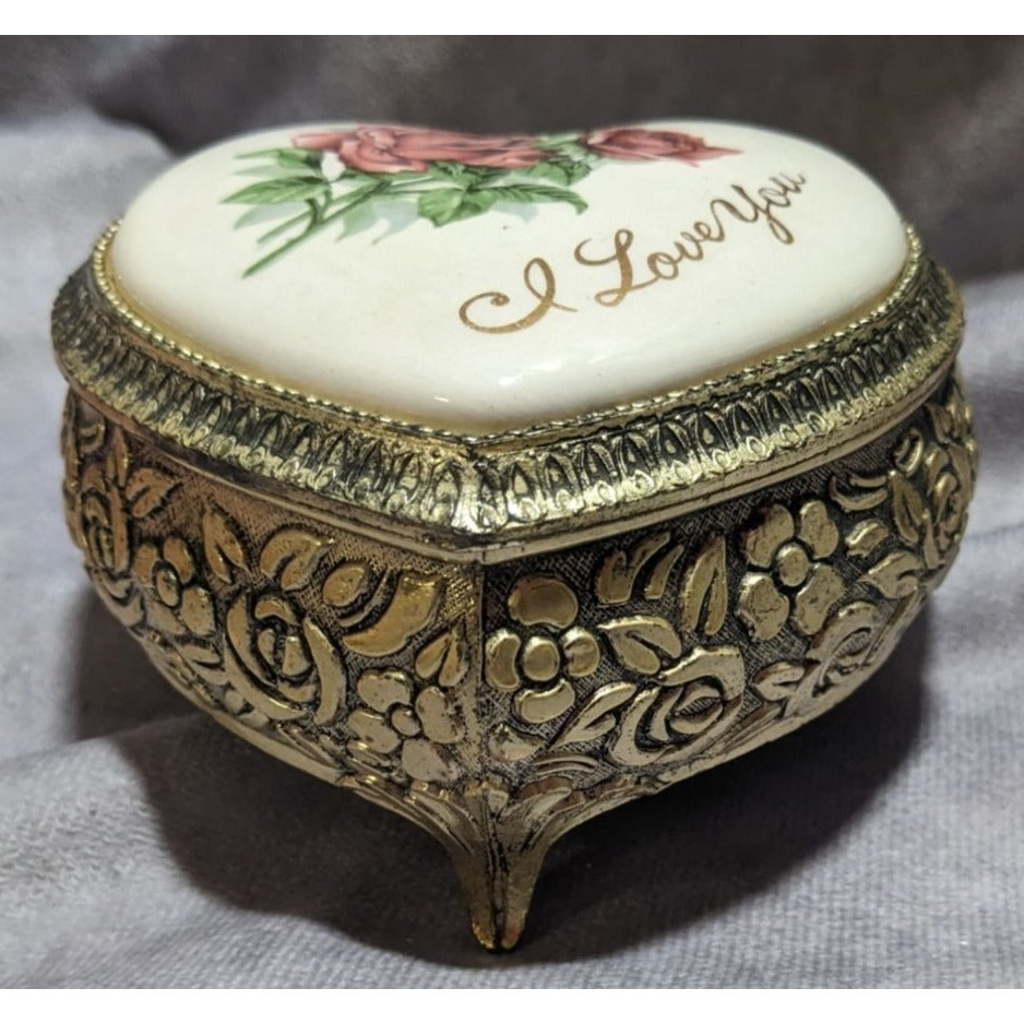 Vintage I Love. You Heart Music Box