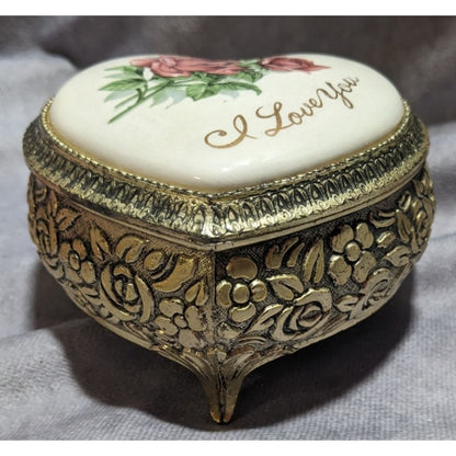 Vintage I Love. You Heart Music Box