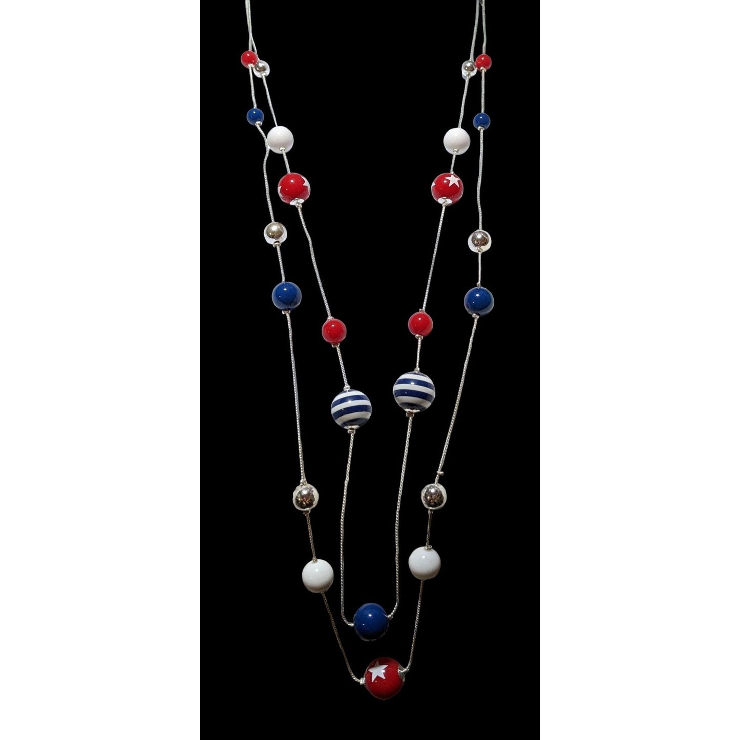 Patriotic Bubblegum Bead Necklace