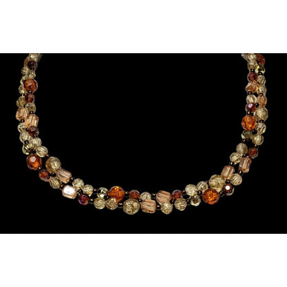 Earth Tone Retro Beaded Stretch Necklace