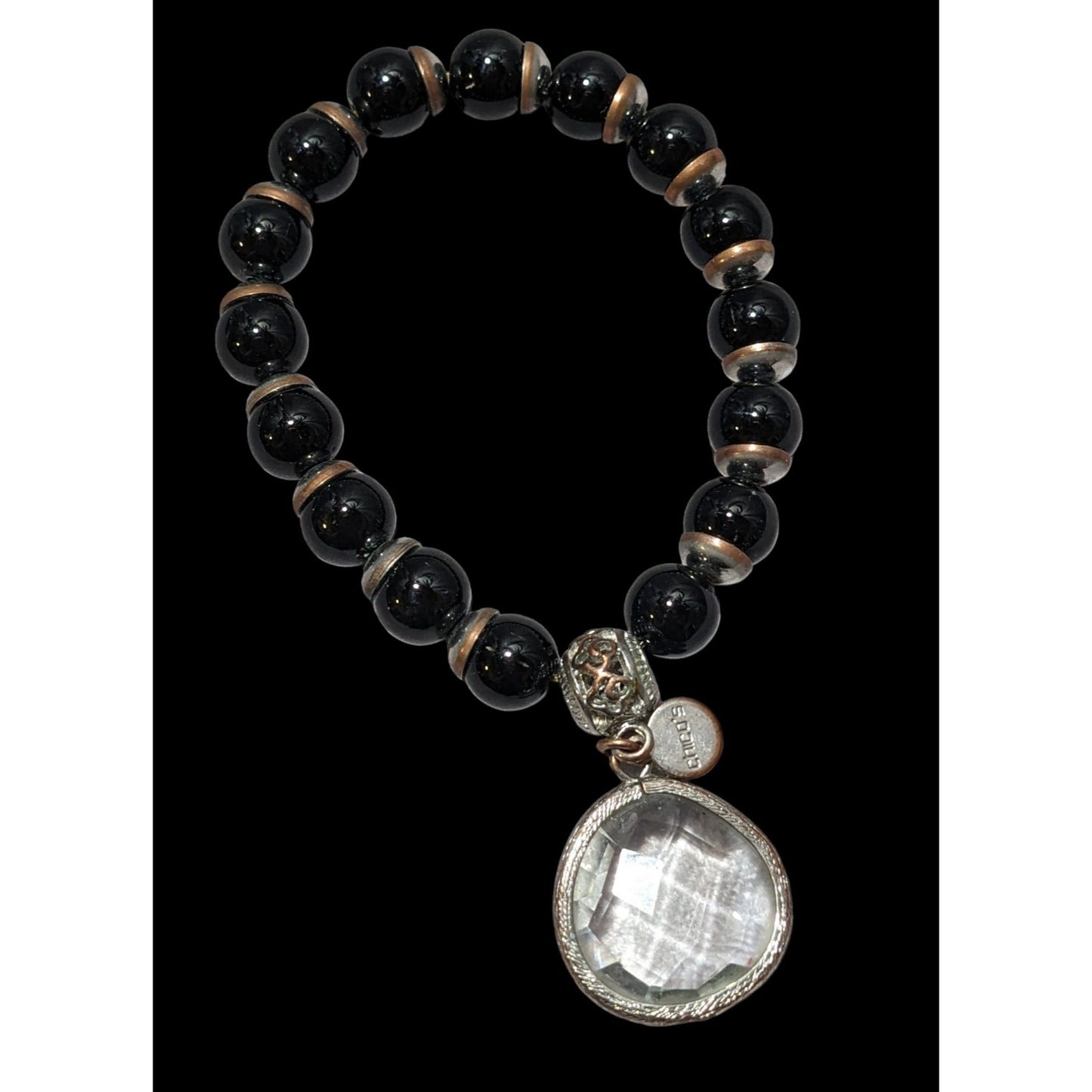 Chico's Vintage Beaded Crystal Charm Bracelet