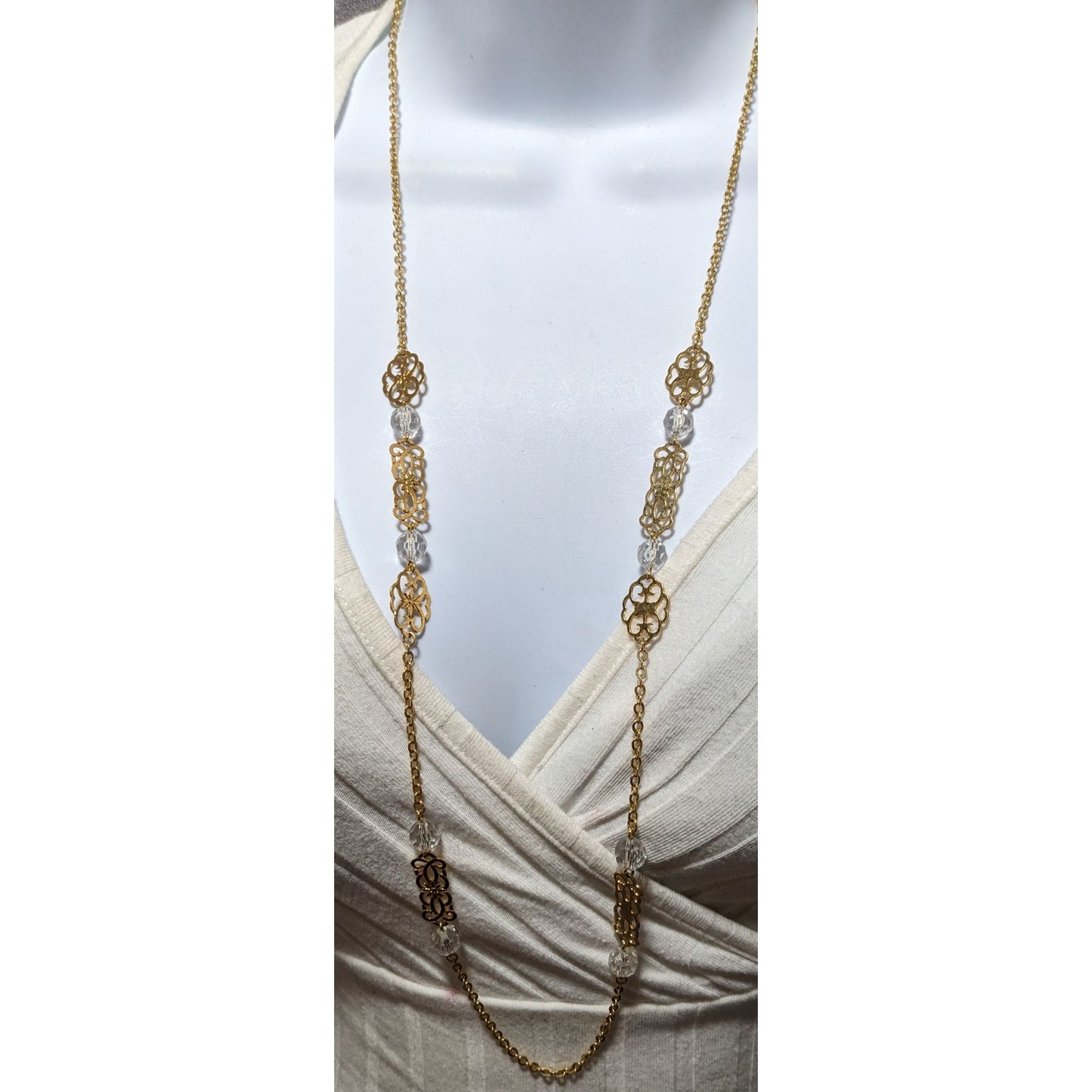 Gold Floral Chain Necklace