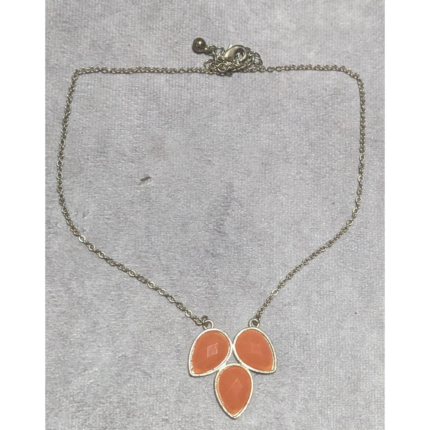 Orange And Gold Floral Necklace