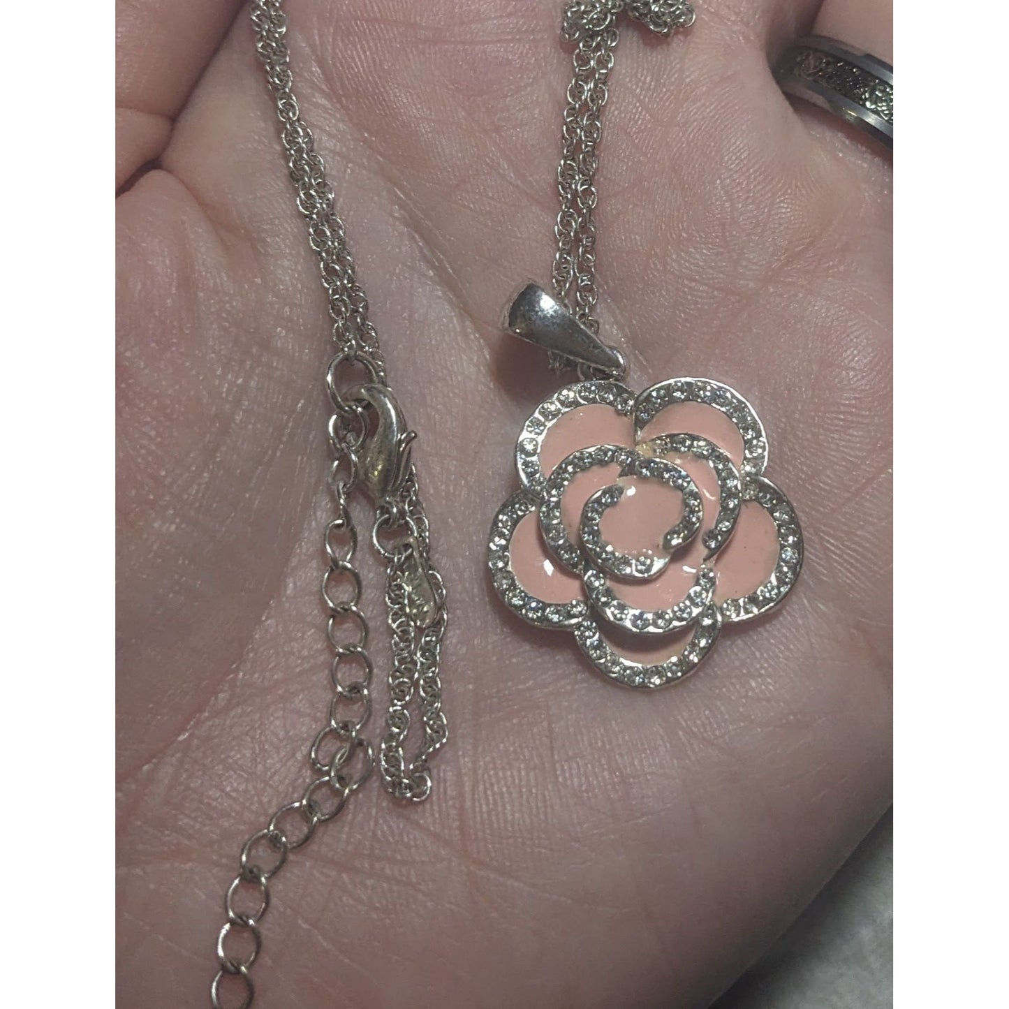 Roman Pink Flower Necklace