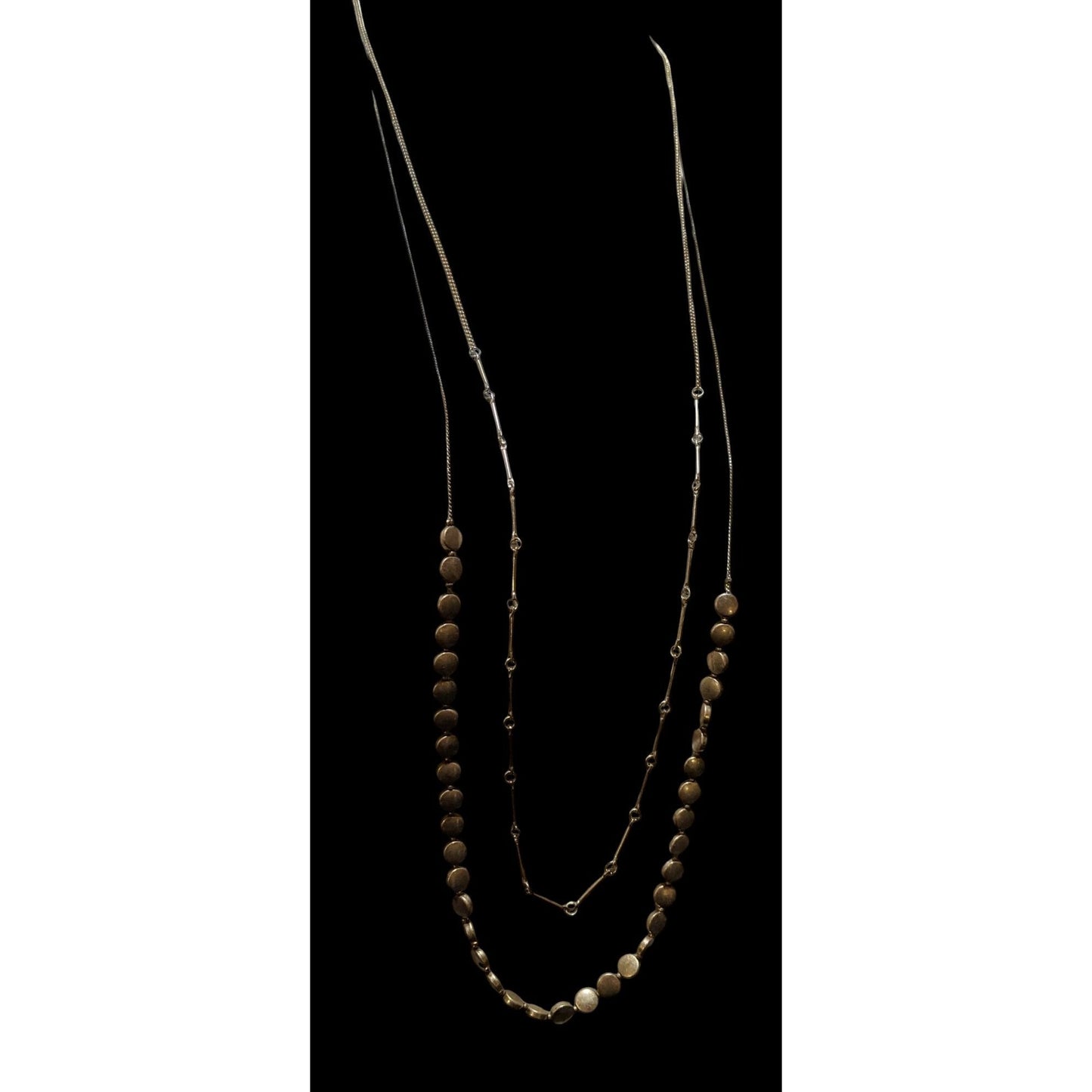 Preppy Multilayer Gold Chain Beaded Necklace