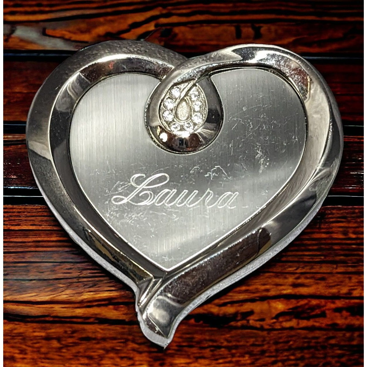 Things Remembered Silver Heart Compact Mirror