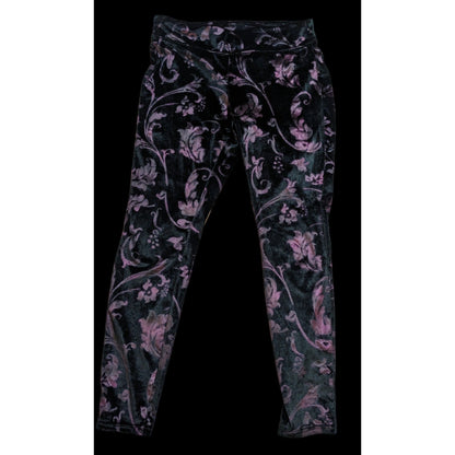 Hue Potent-Purple Juliet Floral Velvet Leggings