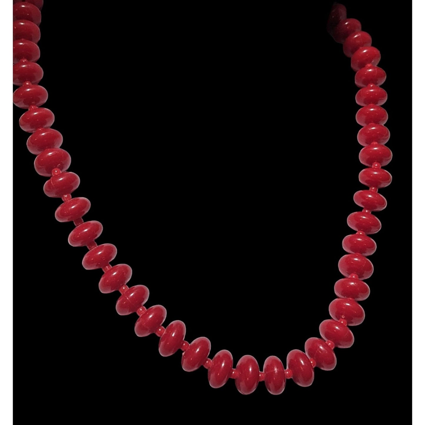 Vintage Red Cinnamon Candy Style Beaded Necklace