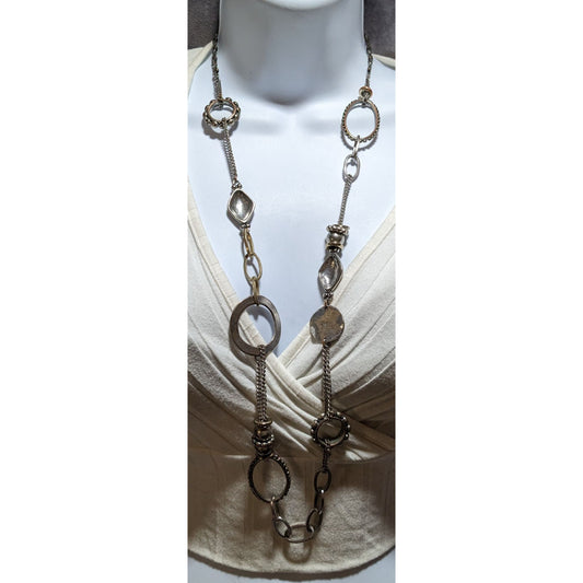 Chico's Silver Abstract Chain Necklace