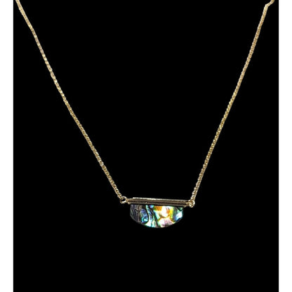 Minimalist Sterling Abalone Pendant Necklace