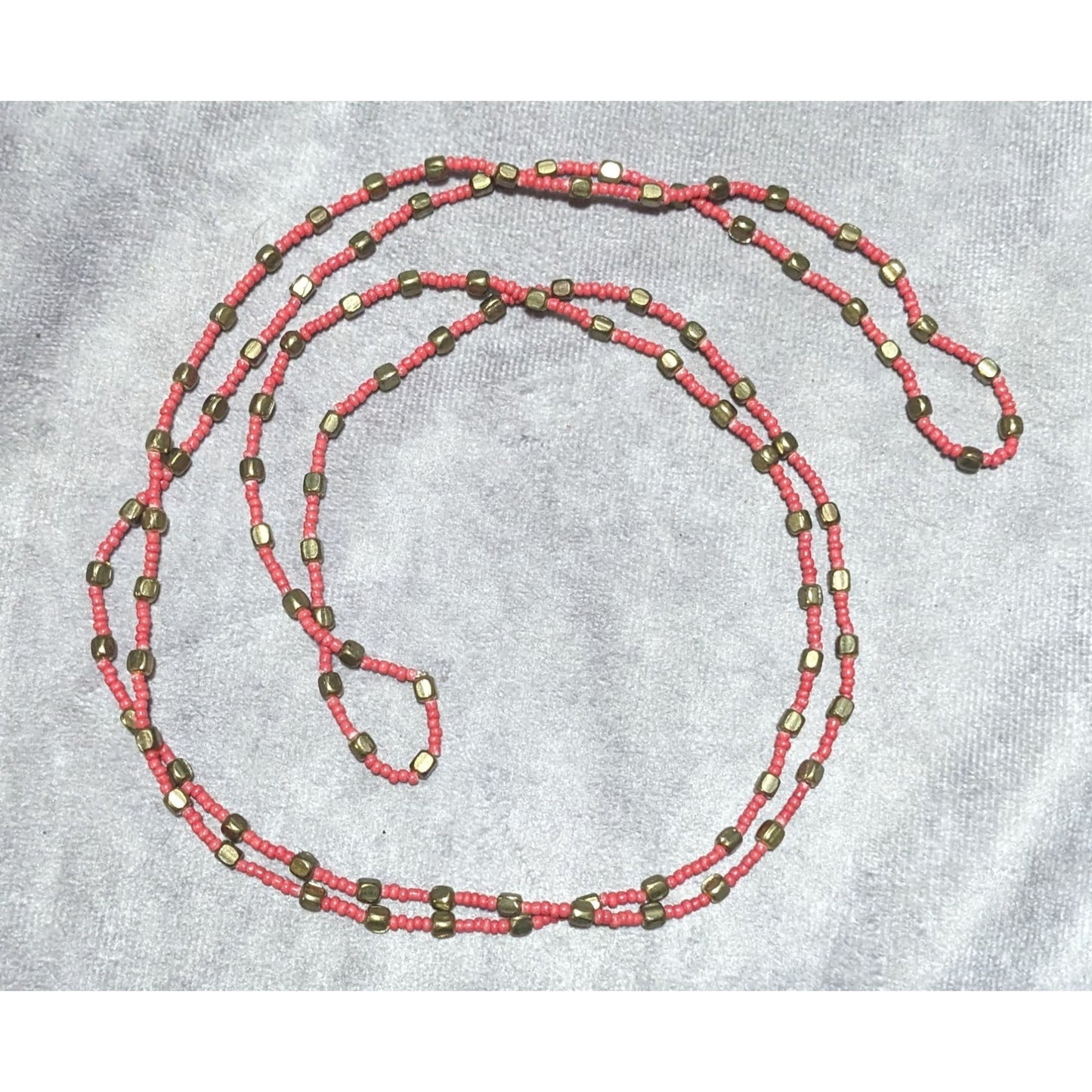 Red And Gold Bohemian Glass Beaded Necklace