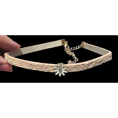 Pink Glitter Daisy Choker